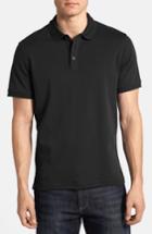 Men's Nordstrom Men's Shop Slim Fit Interlock Knit Polo, Size - Black