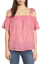 Women's Lucky Brand Embroidered Off The Shoulder Top - Pink