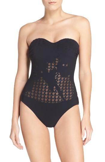 Women's Profile By Gottex Rambling Rose One-piece Swimsuit - Black