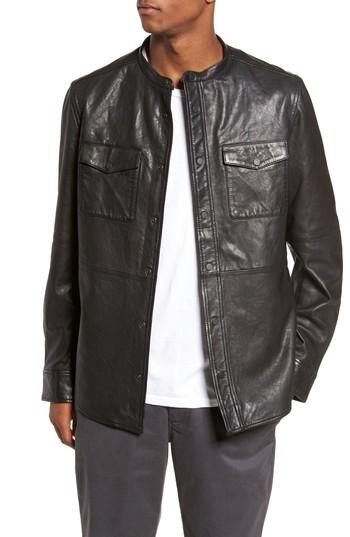 Men's Treasure & Bond Atwater Leather Shirt Jacket - Black