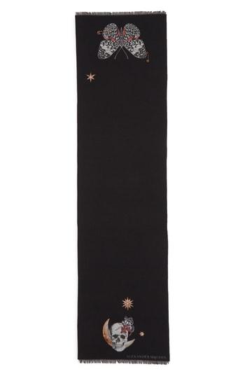 Women's Alexander Mcqueen Moonlight Fil Coupe Scarf, Size - Black