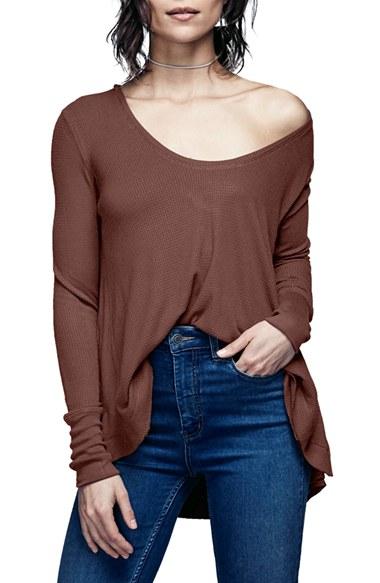 Women's Free People 'malibu' Thermal Top - Brown