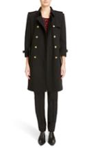 Women's Givenchy Double Breasted Wool Coat Us / 36 Fr - Black