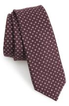Men's Boss Dot Cotton & Silk Tie, Size - Purple