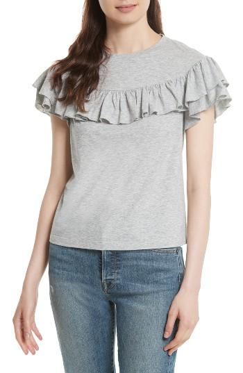 Women's Rebecca Taylor Vintage Ruffle Jersey Top - Grey