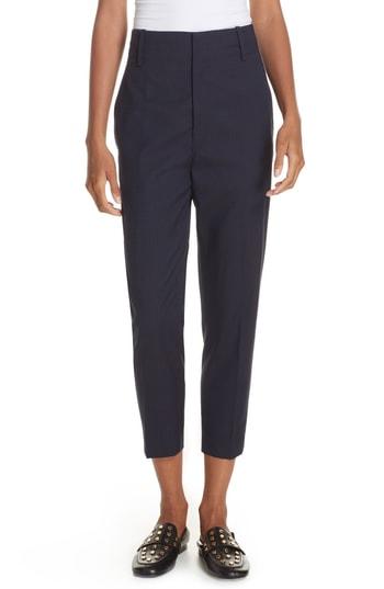 Women's Isabel Marant Etoile Noah Tapered Wool Crop Pants Us / 34 Fr - Blue