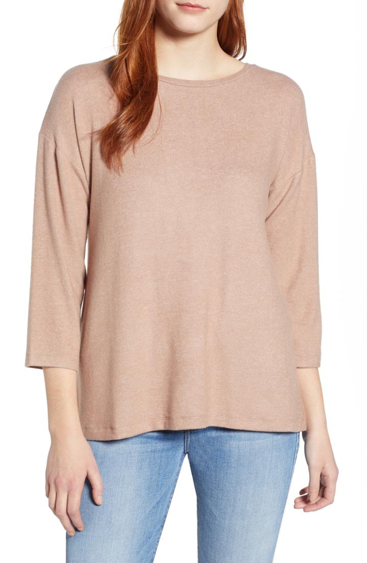Women's Bobeau Pleat Back Pullover - Beige
