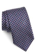 Men's Salvatore Ferragamo Gavi Ja Print Silk Tie, Size - Blue