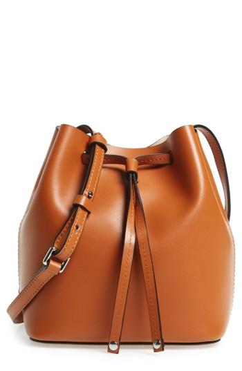 Lodis Small Silicon Valley Blake Rfid Leather Bucket Bag - Burgundy