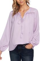 Women's Cece Satin Jacquard Ruffle Top, Size - Purple