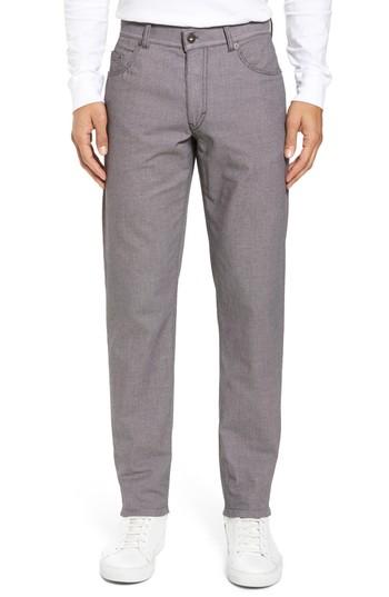 Men's Brax Cooper Bird's Eye Stretch Cotton Pants X 32 - Grey