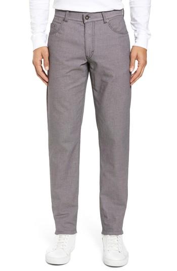 Men's Brax Cooper Bird's Eye Stretch Cotton Pants X 32 - Grey