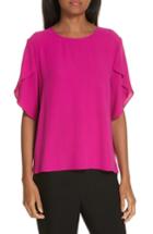 Women's Eileen Fisher Tulip Sleeve Silk Top, Size - Pink