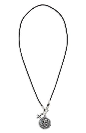 Men's King Baby Skull Coin Pendant Necklace