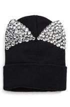Women's David & Young Embellished Cat Ear Beanie -