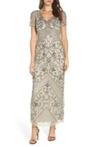 Women's Pisarro Nights Beaded Longline Gown - Metallic