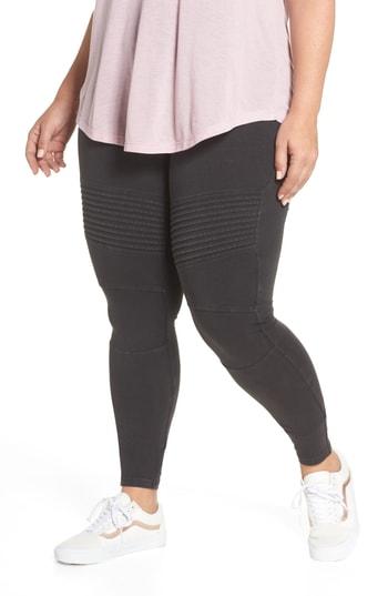 Women's Bp. Washed Moto Leggings - Black