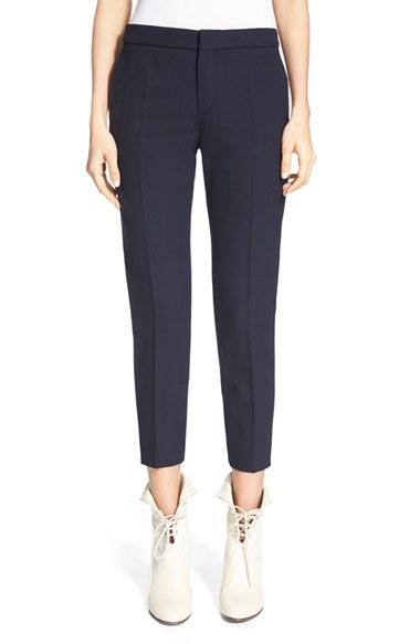 Women's Chloe Stretch Wool Crop Pants Us / 42 Fr - Black