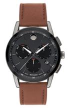 Men's Movado Museum Sport Chronograph Leather Strap Watch, 43mm