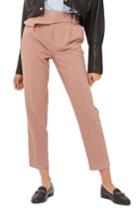 Women's Topshop Ruffle Detail Peg Trousers Us (fits Like 10-12) - Pink