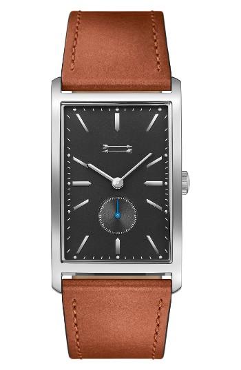 Men's Uri Minkoff Pesaro Leather Strap Watch, 27mm