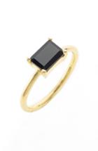 Women's Leah Alexandra Black Garnet Baguette Ring