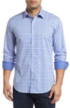 Men's Bugatchi Shaped Fit Tattersall Sport Shirt - Purple