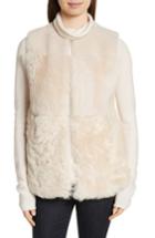 Women's Theory Patchwork Shearling Vest, Size - Ivory