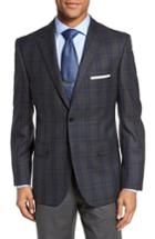 Men's Jb Britches Classic Fit Plaid Wool Sport Coat S - Grey