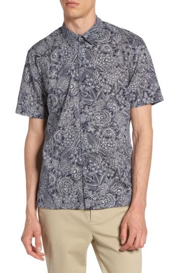 Men's Topman Floral Shirt - Blue