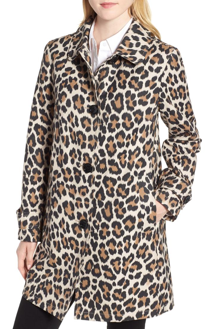Women's Kate Spade New York Leopard Print Water Repellent Coat