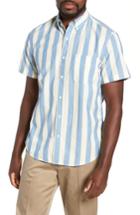 Men's J.crew Regular Fit Madras Stripe Sport Shirt - Blue