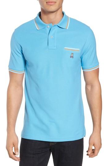 Men's Psycho Bunny Binfield Pocket Polo (xl) - Blue