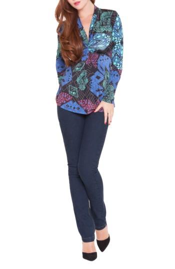 Women's Olian 'samantha' V-neck Maternity Top - Blue