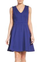 Women's Adelyn Rae Ponte Fit & Flare Dress - Blue