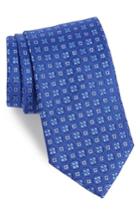Men's David Donahue Floral Silk Tie, Size - Blue