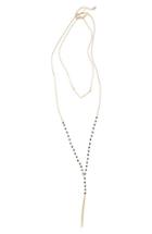 Women's Canvas Jewelry Set Of 2 Glass Bead & Pendant Necklaces