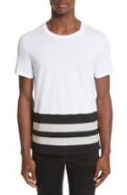 Men's Burberry Radley Stripe Hem T-shirt, Size - White