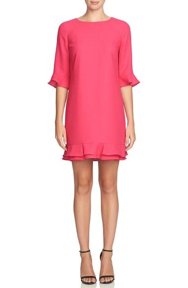 Women's Cece 'kate' Ruffle Hem Shift Dress - Pink