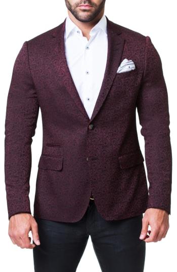 Men's Maceoo Socrate Paisley Slim Fit Blazer (s) - Red