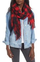 Women's Bp. Buffalo Plaid Oblong Scarf, Size - Black