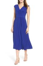 Women's Chaus Faux Wrap Midi Dress - Blue