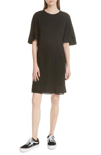 Women's Clu Silk Trim Folded Sleeve T-shirt Dress - Black