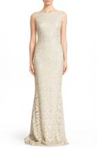 Women's Carmen Marc Valvo Couture Sequin Lace Column Gown
