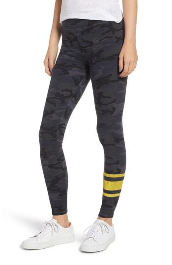 Women's Sundry Camo Print Skinny Yoga Pants - Black