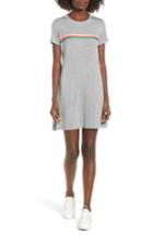 Women's Love, Fire Rainbow Stripe T-shirt Dress - Grey