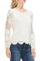 Women's Vince Camuto Puff Shoulder Lace Blouse - Ivory