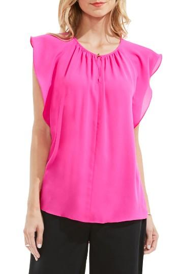Women's Vince Camuto Flutter Sleeve Keyhole Blouse