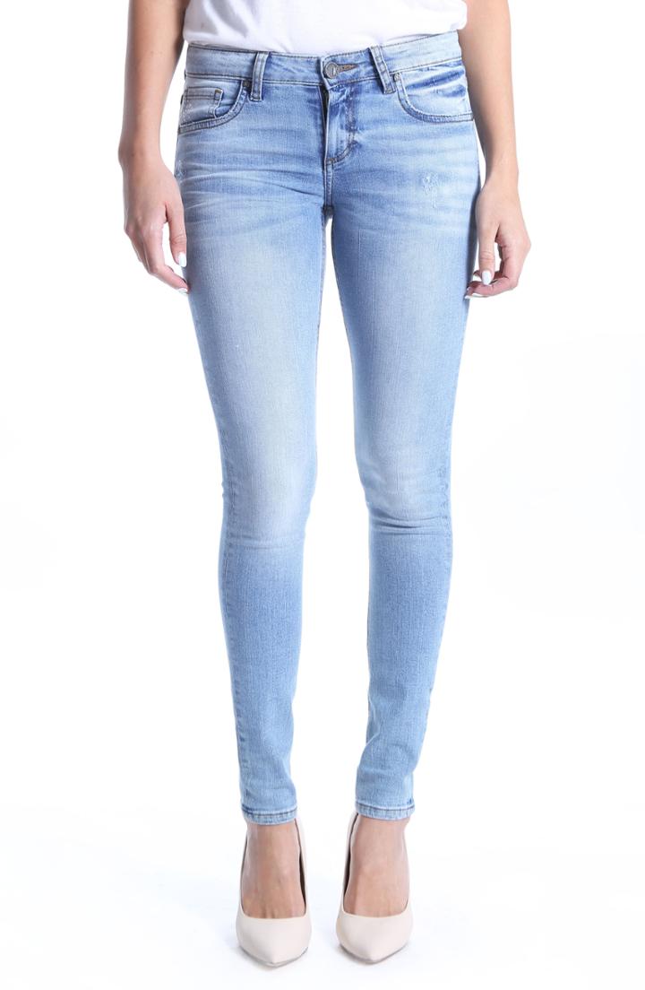 Women's Kut From The Kloth Mia Toothpick Skinny Distressed Jeans - Blue