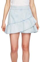 Women's 1.state Ruffle Denim Miniskirt - Blue